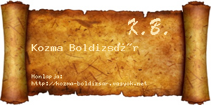 Kozma Boldizsár névjegykártya